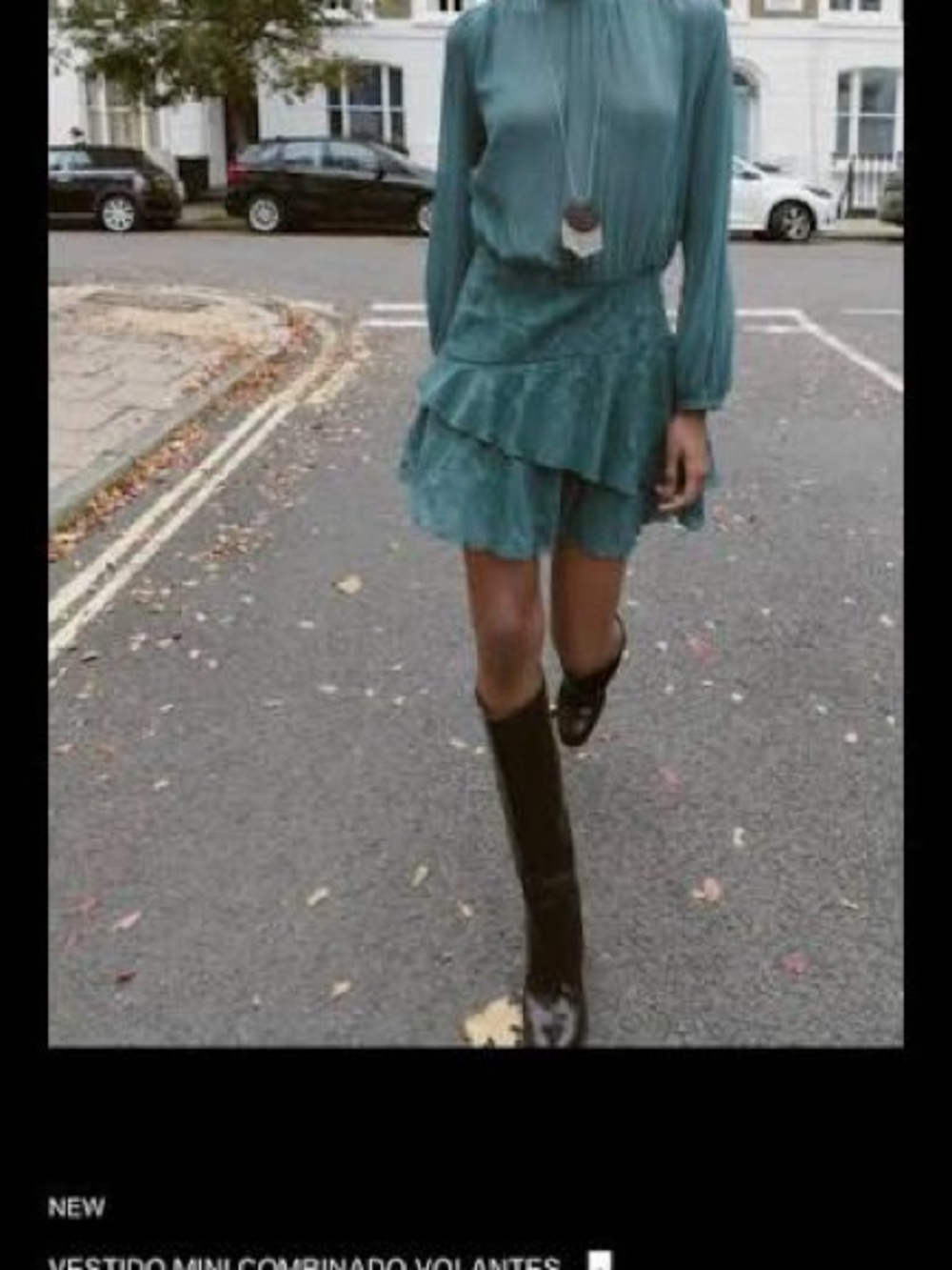 Zara Combination Ruffled Mini Dress - Picture 2 of 9